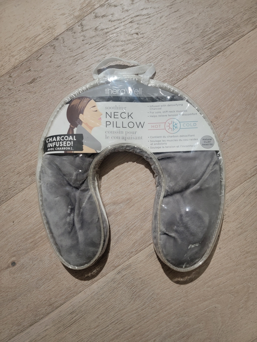Soothing Charcoal-Infused Gray Neck Pillow